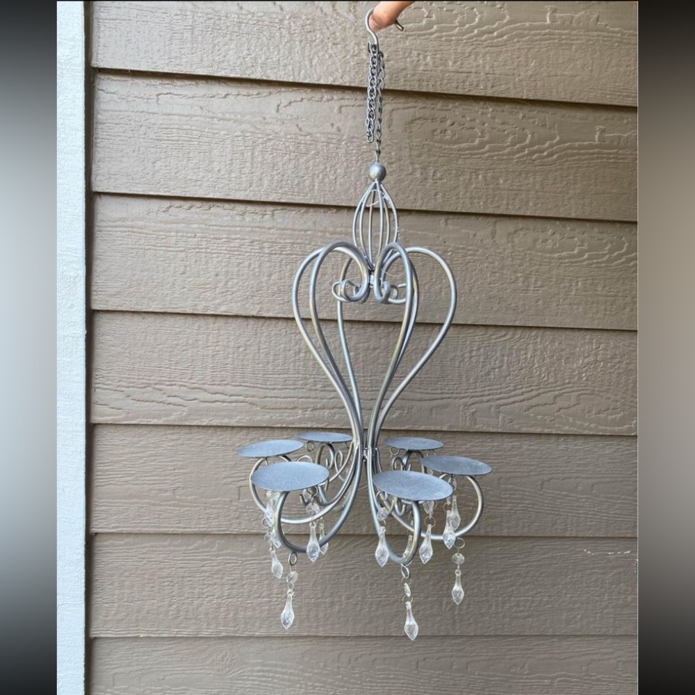 Metal 6 Candle Candelabra Chandelier Round